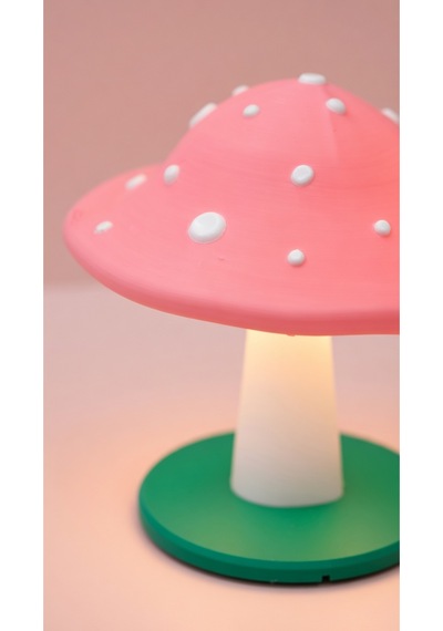Dekoratif Mantar Gece Lambası - 3d Tasarım Estetik Oda Dekoru - Hediyelik Masa Lambası Mood Light Pembe