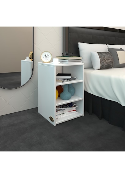 Kenzlife Komodin Panpan Byz 60 39 39 Komidin Kitaplık Ayakkabılık Beyaz