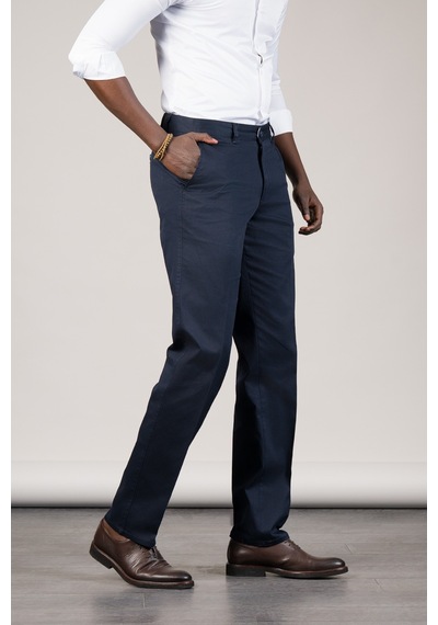 Notra Regular Fit Pamuklu Dokulu Klasik Yazlık Gabardin Pantolon Lacivert