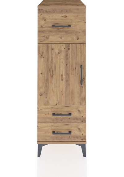 Kronos Dolap 2 Raflı 3 Çekmeceli Tek Kapaklı 44x59x134 Çam-çam Atlas Çam
