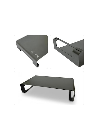 Siyah Renkli Masaüstü Monitör Yükseltici, Ergonomik Tasarım