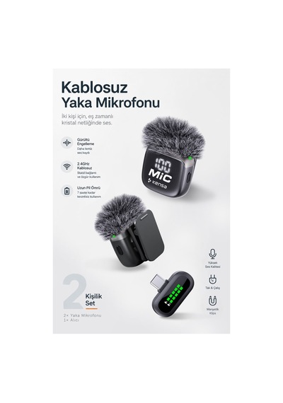 Kablosuz Yaka Mikrofonu Kh541