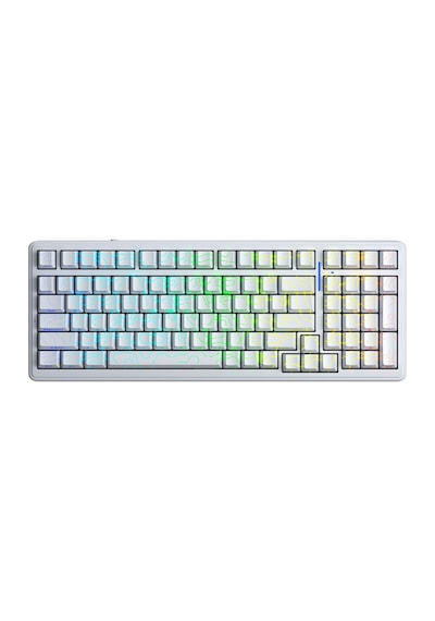 Aula F99 Mekanik Rgb Star Vector Switch 3 Modlu Kablosuz Makrolu Hot Swap Klavye Desenli Beyaz