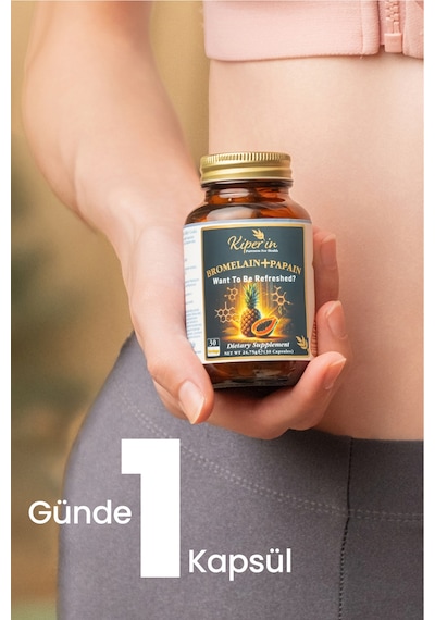 Kiperin Bromelain 2500 Gdu & Papain - Doğal Proteolitik Enzim 30kapsül & 700mg Akıllı Gıda Takviyesi