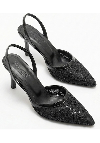 Giamgia Kadın Dantel İşlemeli Sivri Burun İnce Topuklu Stiletto Gelin Abiye Ayakkabı-2313 Siyah Giamgia Kadın Dantel İşlemeli Sivri Burun İnce Topuklu Stiletto Gelin Abiye Ayakkabı-2313 Siyah
