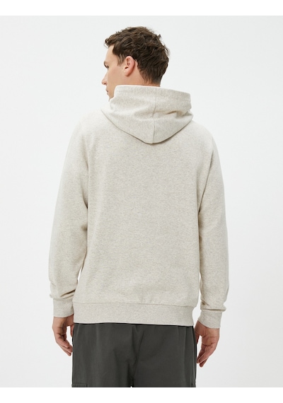 Koton Kapüşonlu Sweat Slogan Baskılı Uzun Kollu Şardonlu Gri 4wam70125mk Gri