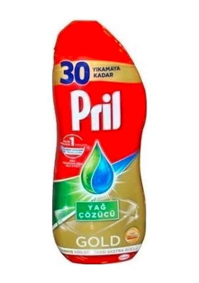 Pril Gold Jel Yağ Çözücü Bulaşık Makinesi Deterjanı 30 Yıkama 650 ML