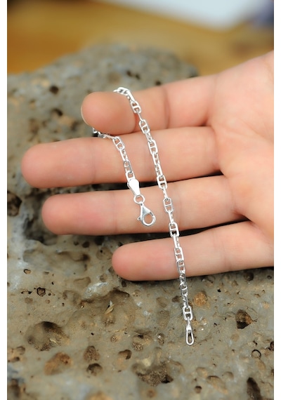 Encili Silver 925 Ayar Gümüş Zincir Model Bileklik