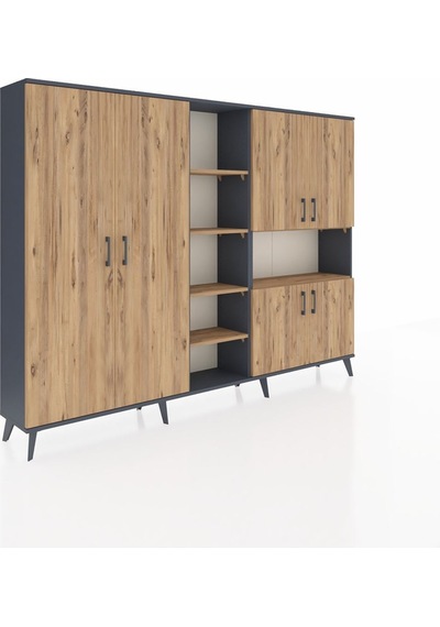 Arges Dolap 13 Raflı 6 Kapaklı 220x30x163 Antrasit-çam Atlas Çam - Antrasit Arges Dolap 13 Raflı 6 Kapaklı 220x30x163 Antrasit-çam Atlas Çam - Antrasit