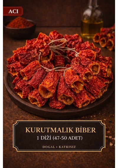 Diyarından Gaziantep Kurutmalık Biber Acı 1 Dizim 47-50 Adet