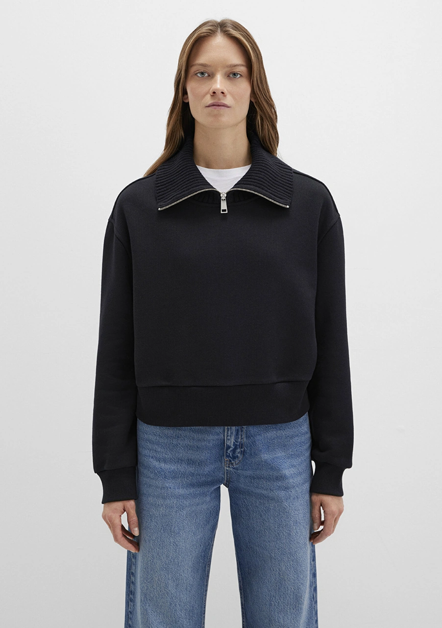 Mavi - Yarı Fermuarlı Dik Yaka Siyah Sweatshirt 1s10434-900 Siyah