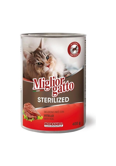 Miglior Gatto Kısırlaştırılmış Dana Etli Pate Yetişkin Kedi Konservesi 400 G