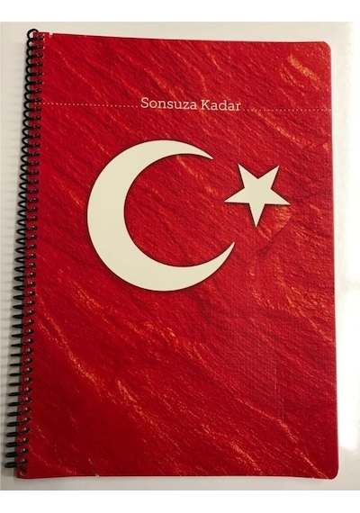 Gıpta Türk Bayraklı Sonsuza Kadar Kareli Spiralli Defter 80 Yprk