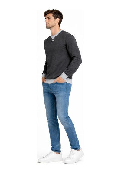 Alexander Gardi Bisiklet Yaka Basic Sweatshirt Unx-145901 Antrasit