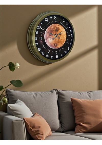 40 Cm Eskitme Metal 24 Saat Göstergeli Özel Tasarım Duvar Saati Pl-4095e