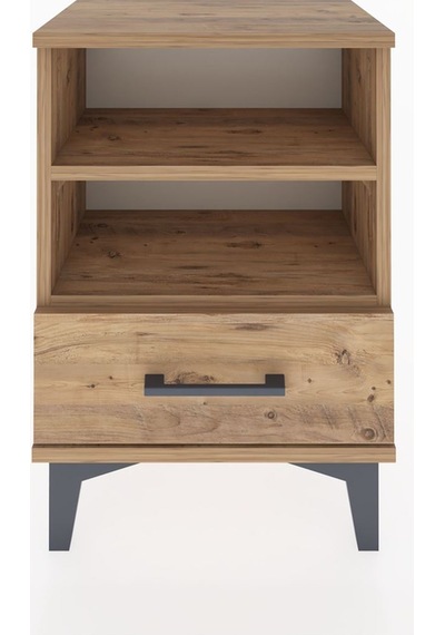 Arges Komodin 2 Raflı Tek Çekmeceli 44x30x64 Çam-çam Çam