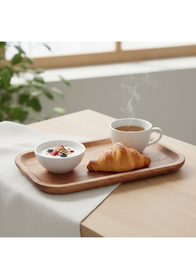 Doğal Akasya Ağacından Sunum Tabağı, Akasya Meze Tabağı, Peynir Sunum Tabağı, Salata Tabağı 25cm 14cm 1.5cm Çok Renkli