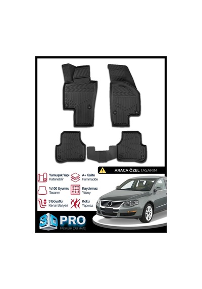 Vw Passat B6 3d Havuzlu Paspas 2005 2006 2007 2008 2009 2010 Model Kokusuz