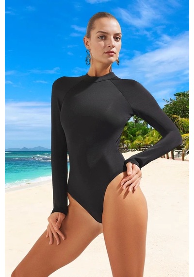 Frm Modern Desenli Mayo Su Sporu Kıyafeti Premium Kalite Swimsuit Pla Siyah