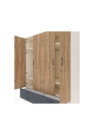 Kronos Gardrop 6 Raflı 4 Çekmeceli 2 Askılı 176x59x221 Aytaşı-çam/antrasit Çam/antrasit Kronos Gardrop 6 Raflı 4 Çekmeceli 2 Askılı 176x59x221 Aytaşı-çam/antrasit Çam/antrasit