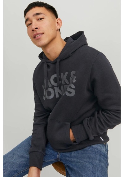 Jack & Jones 12152840 Logo Hoodie Erkek Sweatshirt 12152840-R17087 Siyah