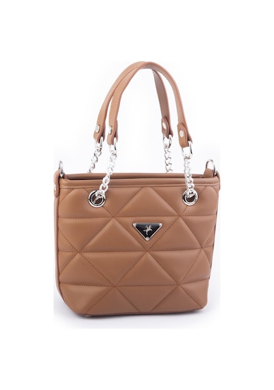 Nas Bag Mini Kadın Zincirli Kapitone El Ve Çapraz Çanta 1305 Taba Dona 19x19 Taba
