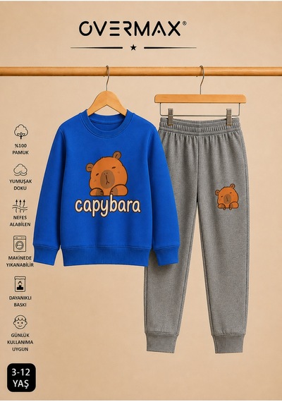 Overmax Capybara Baskılı Unisex Tasarım Çocuk Eşofman Takımı 3-12 Yaş Saks Mavisi Üst- Gri Alt - 916006437 Saks Mavisi Üst- Gri Alt Overmax Capybara Baskılı Unisex Tasarım Çocuk Eşofman Takımı 3-12 Yaş Saks Mavisi Üst- Gri Alt - 916006437 Saks Mavisi Üst- Gri Alt