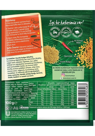 Knorr Mercimek Köftesi 3 x 100 G