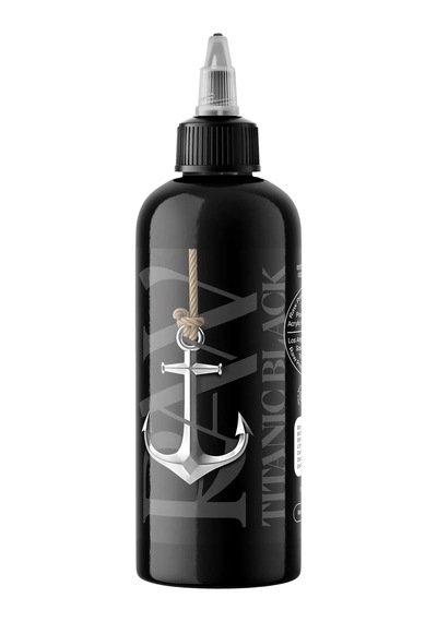 Titanic Black Raw Pigments Dövme Boyası 240ml Profesyonel Siyah Tattoo Ink