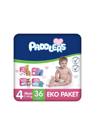 Paddlers Bebek Bezi 4 Numara Maxi 7-14 Kg 36 Adet Eko Paket Sku: Smg8690010041913