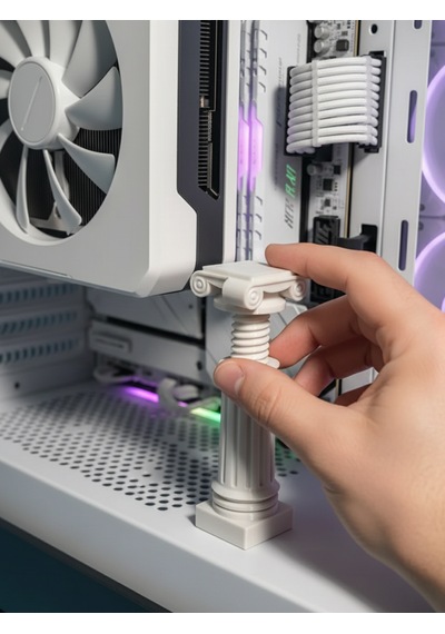Ayarlanabilir Beyaz Granit Gpu Destek Aparatı - Ekran Kartı Tutucu Sarkma Önleyici Stand - Gpu Support