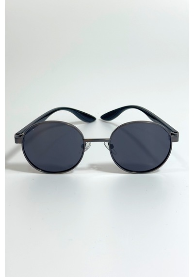 Unisex Polarize Yuvarlak Güneş Gözlüğü Gri Uv400 Korumalı Metalik 89559786