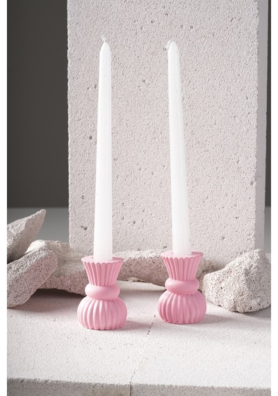 2li Şamdan Mumluk Set Pembe