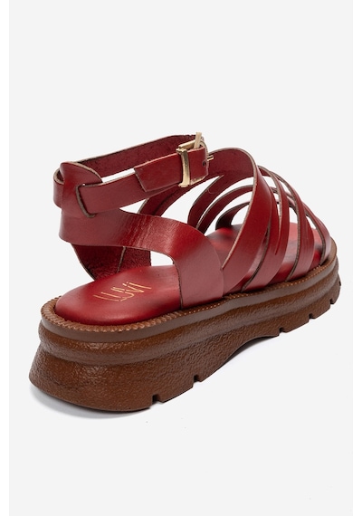 Luvi Shoes Elsa Kırmızı Hakiki Deri Çok Bantlı Kadın Parmak Arası Sandalet Luvi Shoes Elsa Kırmızı Hakiki Deri Çok Bantlı Kadın Parmak Arası Sandalet