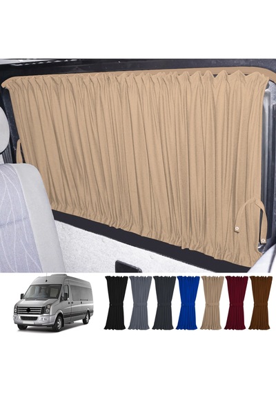 Pandami Volkswagen Crafter 1.nesil Orta Şase 2006-2016 Uyumlu Krem Raylı Oto Perde Takımı
