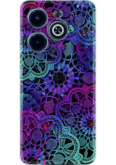 Infinix Uyumlu Hot 40i Kılıf Silikon Desen Özel Seri Colurful Mandala 1667