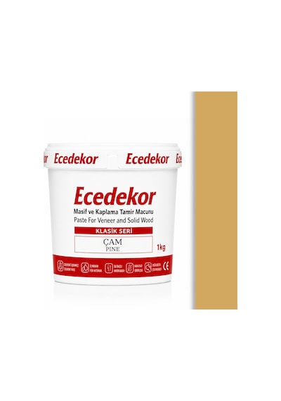 Çam Ecedekor Ahşap Dolgu Macunu Kova 1000gr 1 KG