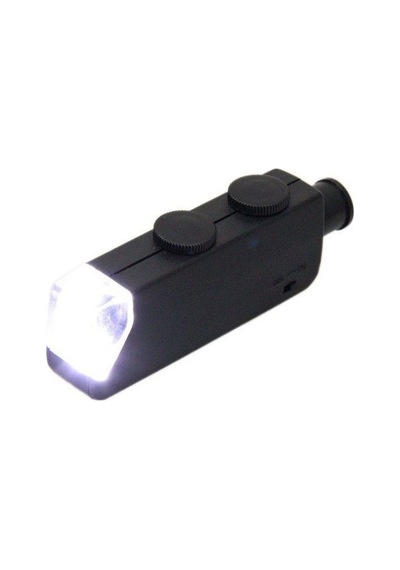 Mini Led Cep Mikroskop Büyüteç 60x 100x Zoom Lens Odak Takı