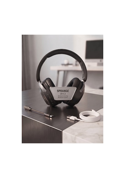 Sprange Bluetooth 6.0 Aktif Gürültü Engellemeli Kablosuz Kulaklık Çıkarılabilir Mikrofonlu - Sd Kart Destekli Sr-e2