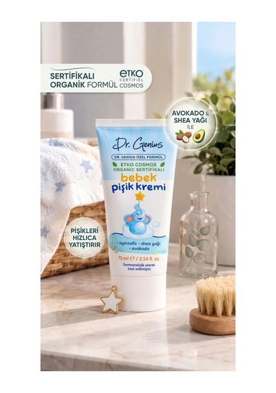 Dr. Genius Özel Formül Organik Sertifikalı Bebek Pişik Kremi - 75 Ml