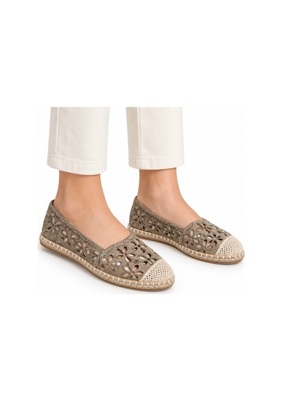 Stepmark Delft Vizon Çiçek Desenli Kadın Espadril Standart