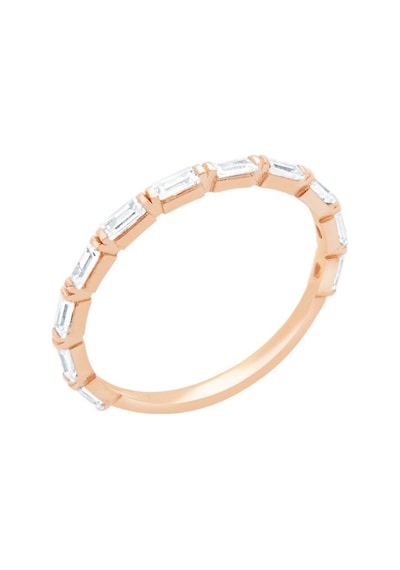 Diamond Line - Gülaylar - Pembe Altın 14 Ayar Baget Yüzük (528501899)