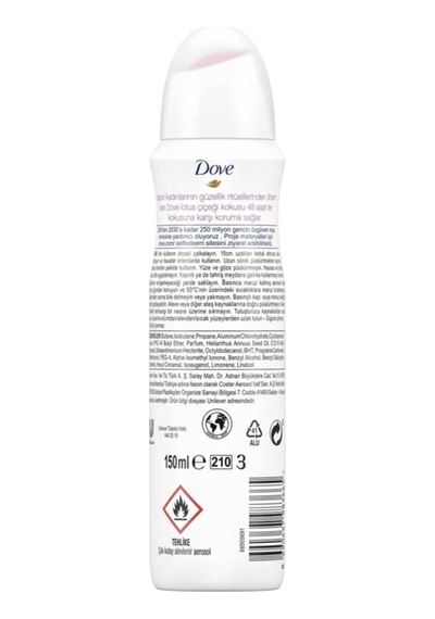 Kadın Sprey Deodorant Lotus Çiçeği Kokusu Işıldayan Bakım 150 Ml
