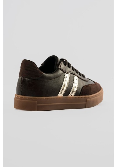 Mubiano Kadın Sneaker Bağcıklı Spor Ayakkabı Leron Kahverengi Kahverengi