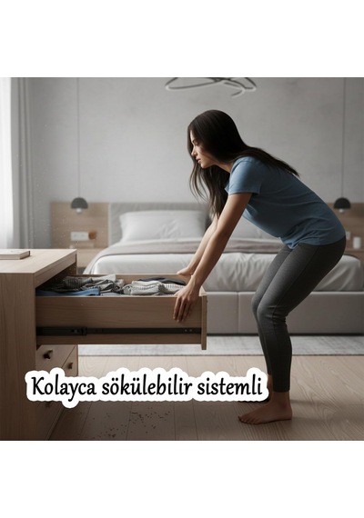 1 Çift Frenli Teleskopik Çekmece Rayı Bilyalı Dolap Çekmecesi Ray Metal En 4.3 Cm Uzunluk 50 Cm Diğer