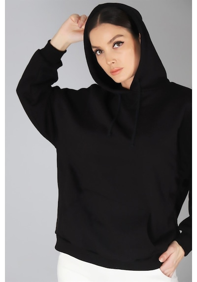 Sweetness Kadın Siyah Kapüşonlu Sweatshirt SIYAH