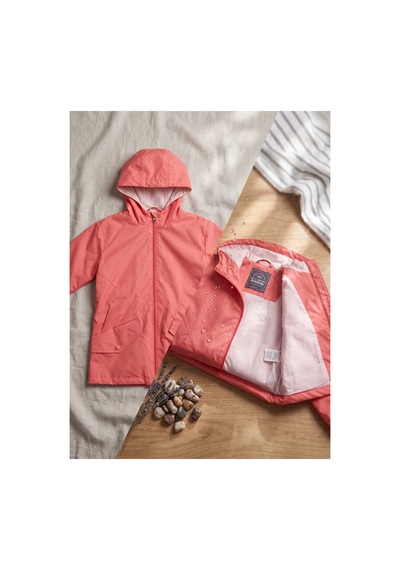 Deniva Kids Kız Çocuk Mercan Pembe Kapüşonlu Su İtici Çizgili Astarlı Fermuarlı Yağmurluk Rüzgarlık Deniva Kids Kız Çocuk Mercan Pembe Kapüşonlu Su İtici Çizgili Astarlı Fermuarlı Yağmurluk Rüzgarlık