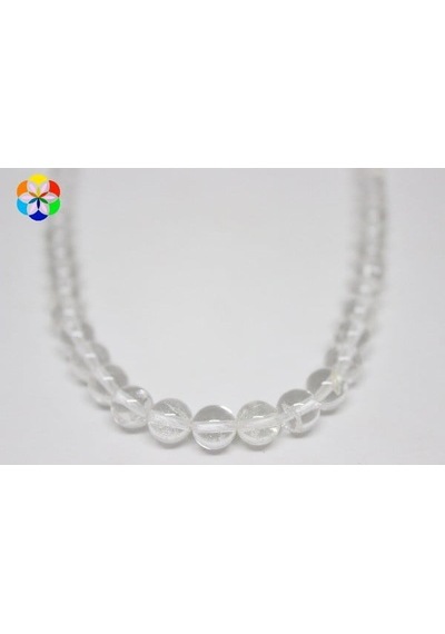 Kristal Kuvars Taşı YARIM Dizi 8mm (18cm uzunluğundadır)