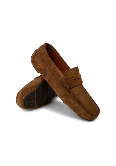 Deery Erkek Hakiki Süet Taba Rengi Penny Loafer - E0920mtbac01