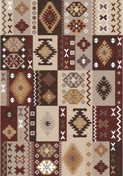 Dijital Baskılı Dekoratif Kaymaz Taban Yıkanabilir Kilim Desen Salon Halısı Yolluk Bordo